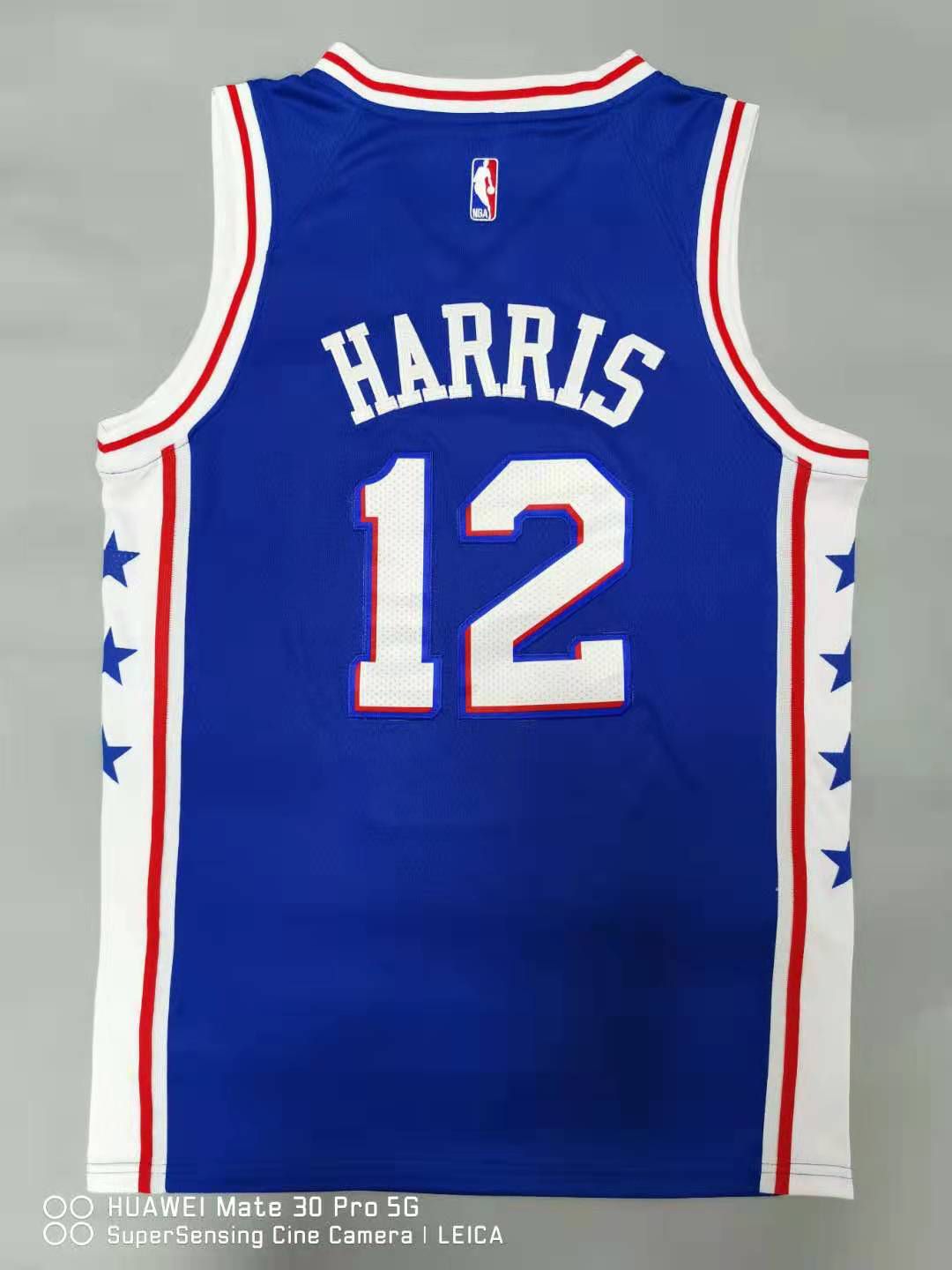 Men Philadelphia 76ers #12 Harris Blue 2021 Nike Game NBA Jersey